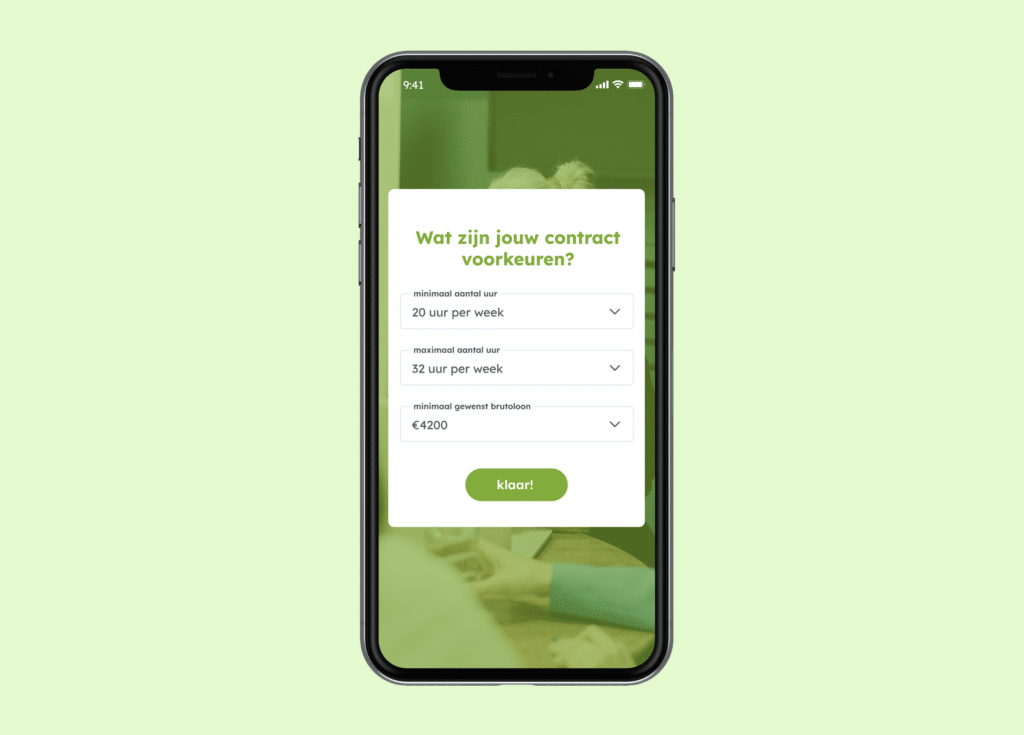 Contract voorkeuren kandidaat