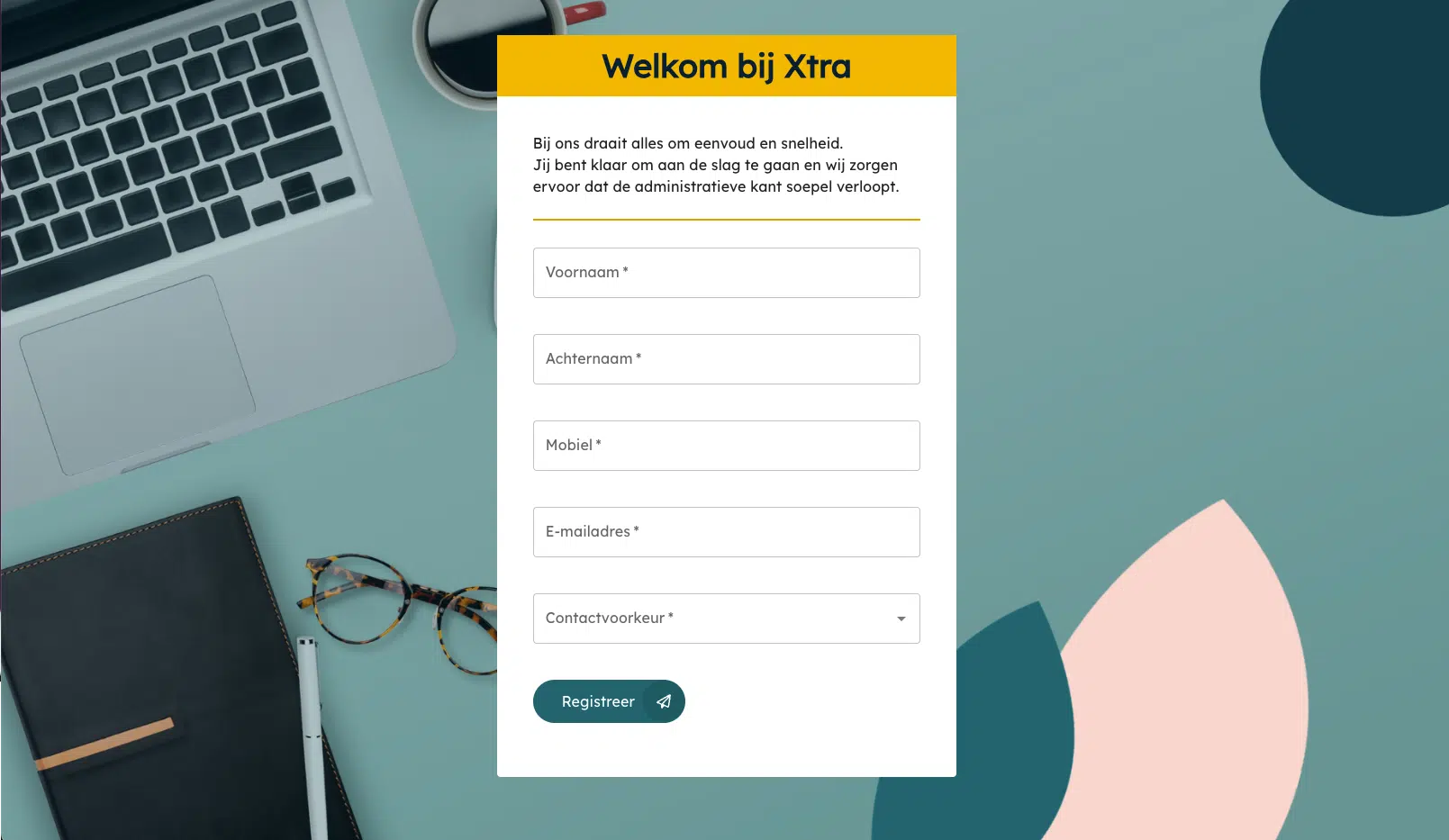 Xtra inschrijvingsformulier